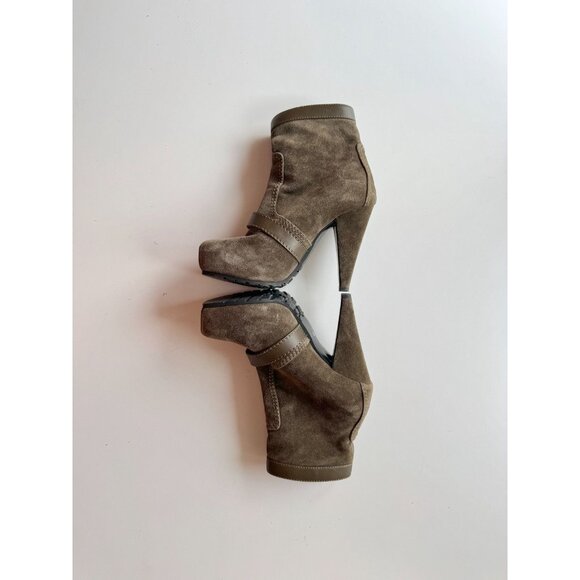 PROENZA SCHOULER Peat Suede Leather Moto Biker Platform Ankle Boots, Size 37.5 - Picture 10 of 16